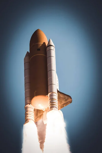 Roket Roket Kuyruğu Roket Izi Nasa Tarafından Döşenmiş Görüntünün Unsurları — Stok fotoğraf