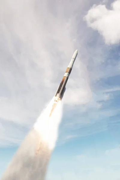 stock image Beautiful rocket launch.The elements of this image furnished by NASA