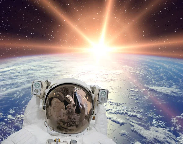 Astronaut Soloppgang Elementene Dette Bildet Utstilt Nasa – stockfoto