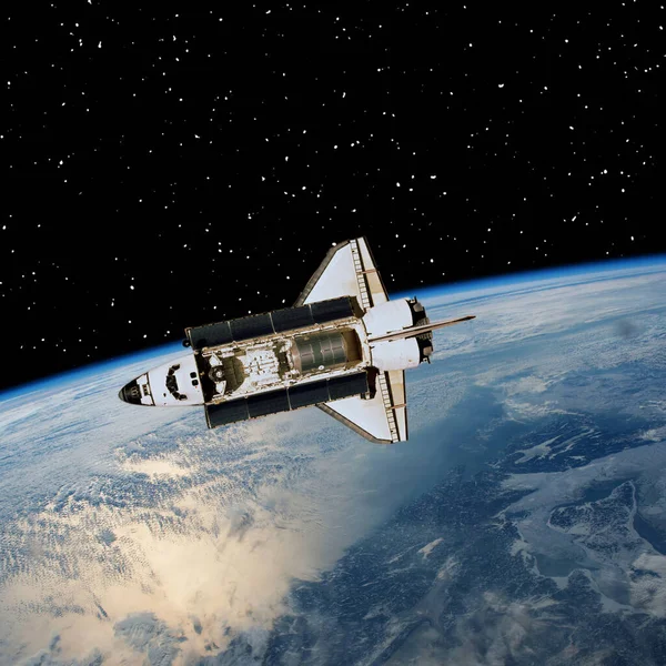 Shuttle Über Der Erde Die Von Der Nasa Zur Verfügung — Stockfoto