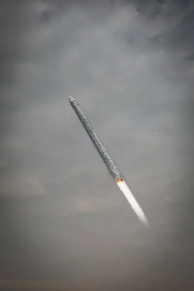 戏剧性的火箭发射 这张由美国宇航局提供的图像的元素 — 图库照片