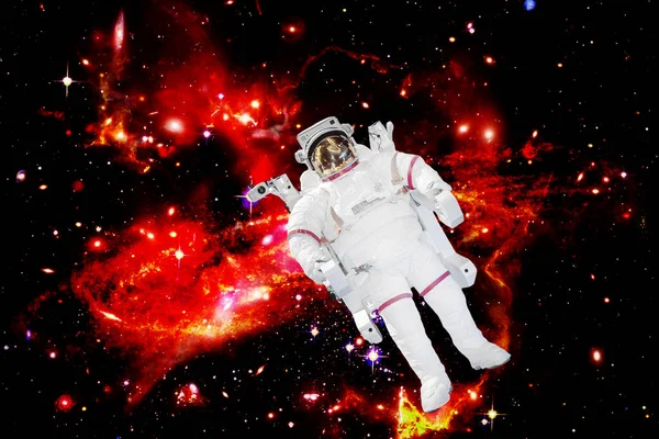 Astronaut Gegen Weltraum Die Von Der Nasa Zur Verfügung Gestellten — Stockfoto