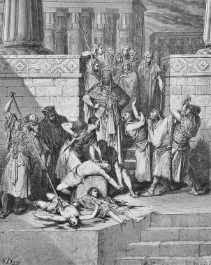 Yeni Chadnezzar, Zedekiah 'ın çocuklarını, eski kitabı 