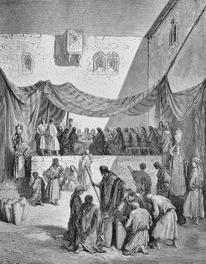 Celileli Cana 'da Evlilik. Eski bir kitap olan 