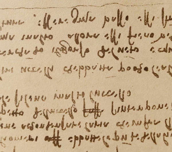 Manuscrito Dibujos Inscripciones Leonardo Vinci Viejo Libro Codice Sul Volo —  Fotos de Stock