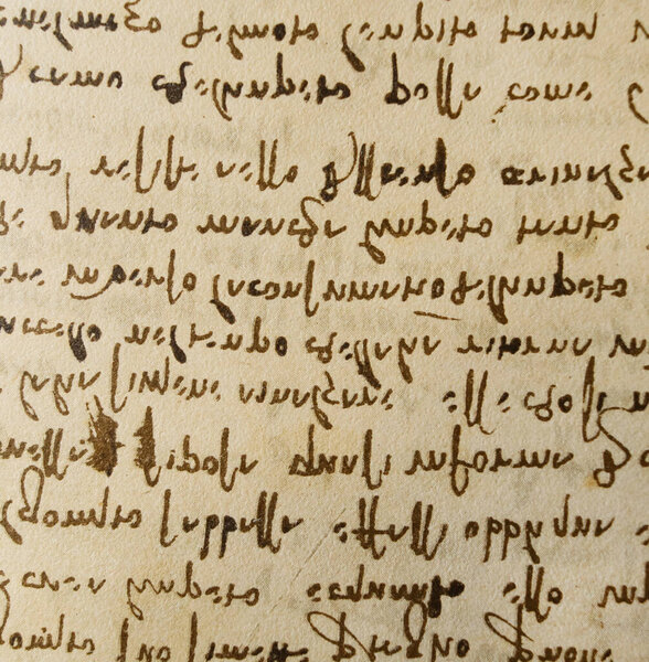 Рукопись, рисунки, надписи Леонардо да Винчи в старой книге "The Codice Sul Volo", E. Rouveyre, 1893.