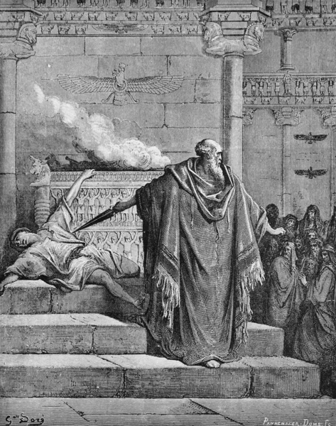 Mattathia 189 Doreh Resimlerdeki Ncil Adlı Kitabındaki Türbeyi Kirletenleri Öldürür — Stok fotoğraf