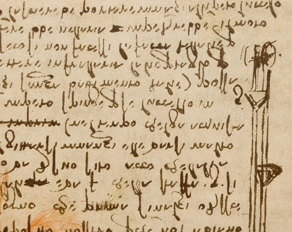 Manuscript Drawings Inscriptions Leonardo Vinci Old Book Codice Sul Volo — 스톡 사진