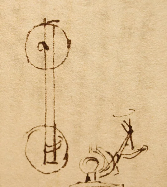 Kézirat Rajzok Tervrajzok Leonardo Vinci Körlevele Codice Sul Volo Című — Stock Fotó