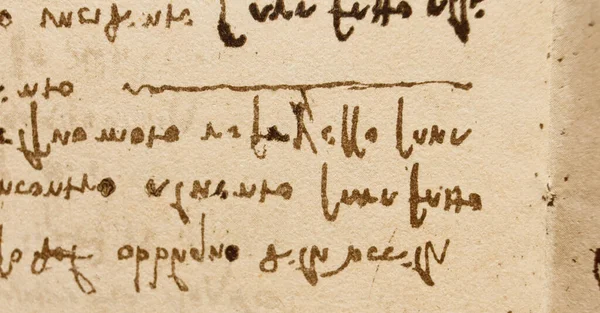 Manuscrito Desenhos Inscrições Leonardo Vinci Antigo Livro Codice Sul Volo — Fotografia de Stock