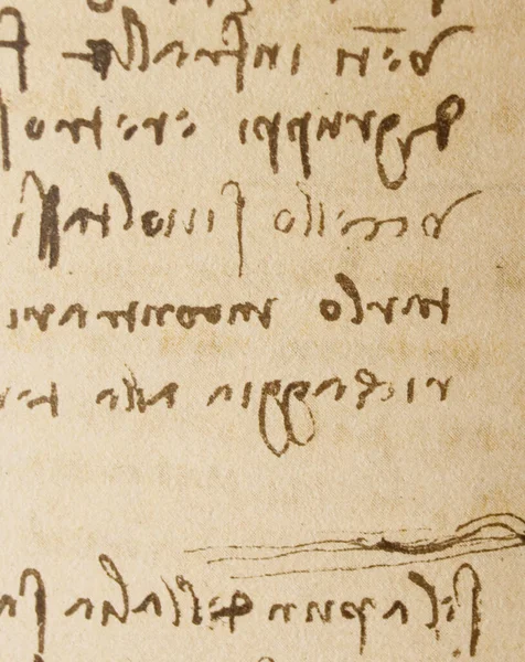 Rękopis Rysunki Plany Mechanizm Skrzydeł Leonarda Vinci Ego Starej Książce — Zdjęcie stockowe