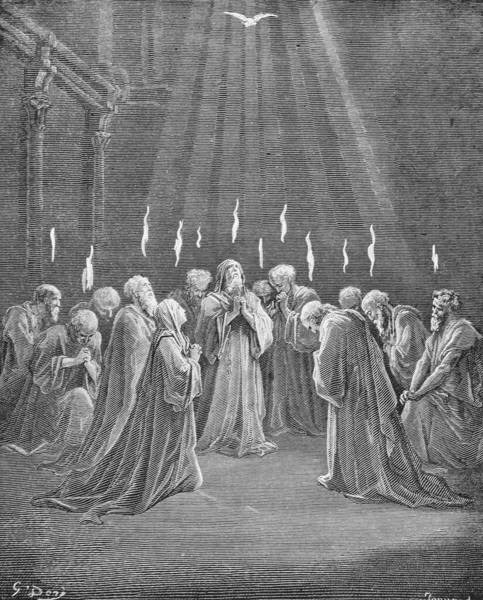 Kutsal Ruh Soyundan Gelen Eski Kitap Resimlerdeki Ncil Doreh 189 — Stok fotoğraf
