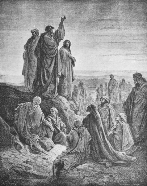 Apostel Predigen Das Evangelium Dem Alten Buch Die Bibel Bildern — Stockfoto