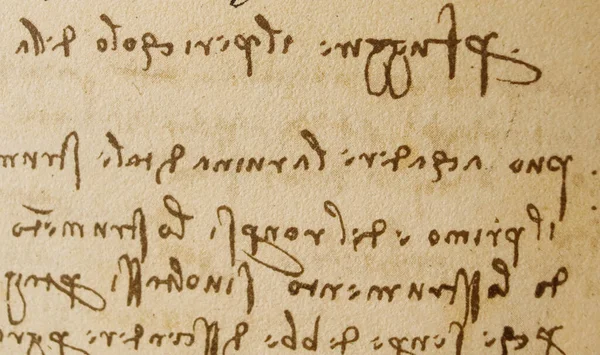 Manuscript Drawings Inscriptions Leonardo Vinci Old Book Codice Sul Volo — 스톡 사진