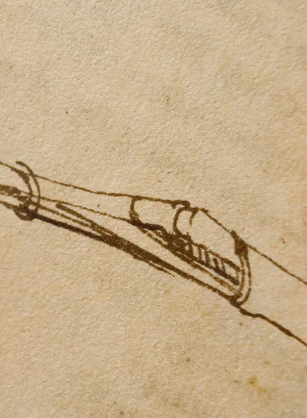 Manuscript Tekeningen Blauwdrukken Van Leonardo Vinci Het Oude Boek Codice — Stockfoto