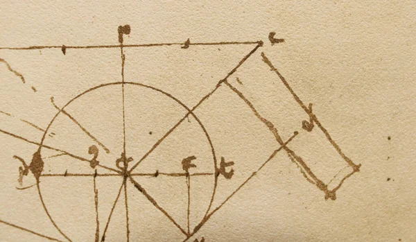 Manuscrit Dessins Plans Léonard Vinci Dans Ancien Livre Codice Sul — Photo
