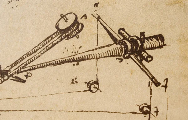 Manuskript Zeichnungen Blaupausen Von Leonardo Vinci Dem Alten Buch Codice — Stockfoto