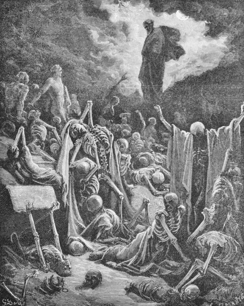 Ezequiel Profetiza Viejo Libro Biblia Imágenes Doreh 189 — Foto de Stock