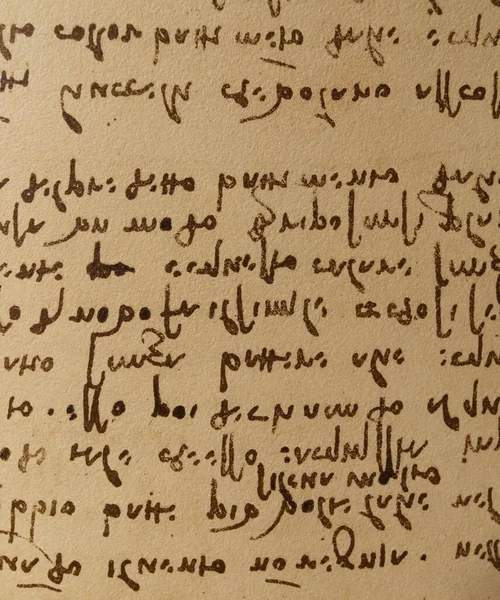 Manuscrit Dessins Inscriptions Léonard Vinci Dans Ancien Livre Codice Sul — Photo