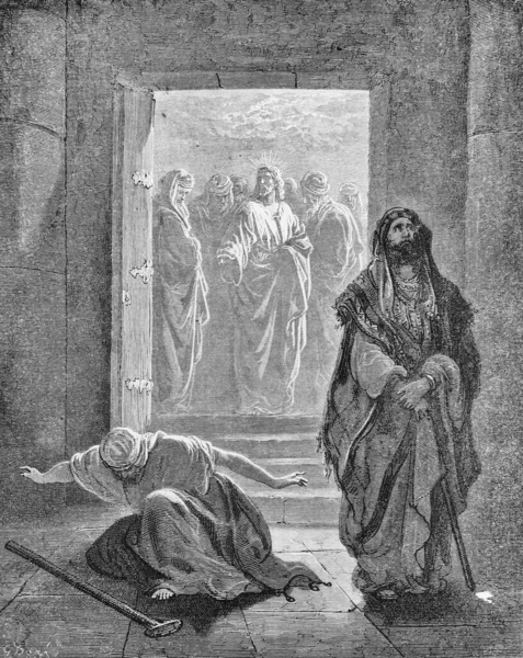 Pharisee Publican Old Book Bible Pictures Doreh 189 — Stok fotoğraf