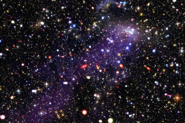 Galaksi ve yıldızlar. Nasa tarafından döşenmiş bu görüntünün unsurları