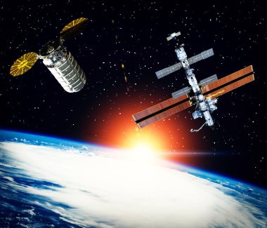 Farklı uzay araçları. Dünyadan uzaya. Bu görüntünün elementleri NASA tarafından sağlanmıştır.