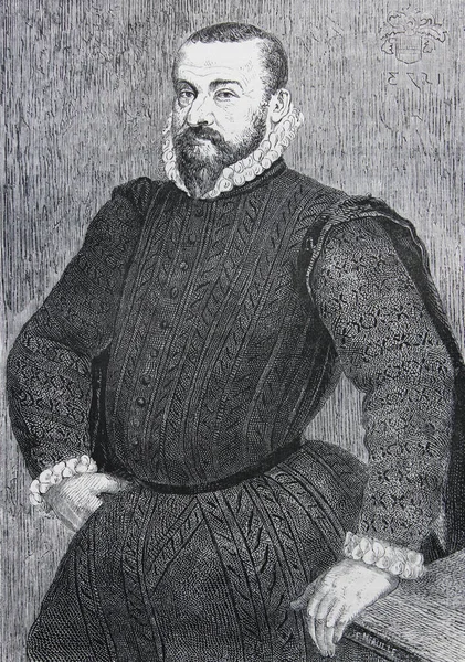 Portrét Vandera Gheenste Pietera Pourbusa Vyrytý Staré Knize Dějiny Malířů — Stock fotografie