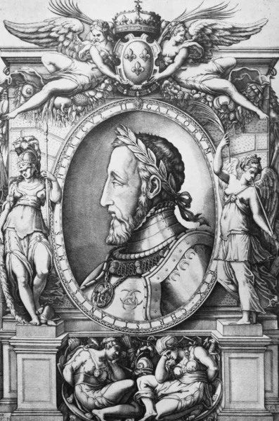 Fransa Kralı Henry Suvorina Nın Portre Galerisi Adlı Eski Kitabında — Stok fotoğraf
