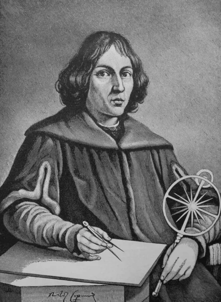 Nicolaus Copernicus Een Wiskundige Astronoom Het Oude Boek Encyclopedie Van — Stockfoto