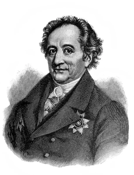 Johann Wolfgang Von Goethe Był Niemieckim Poetą Dramaturgiem Powieściopisarzem Naukowcem — Zdjęcie stockowe