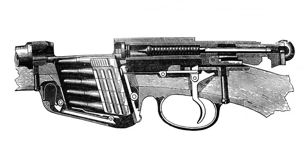 Mannlicher的杂志在A Granat所著的旧书 百科全书词典 中加入了猎枪 Petersburg 190 — 图库照片