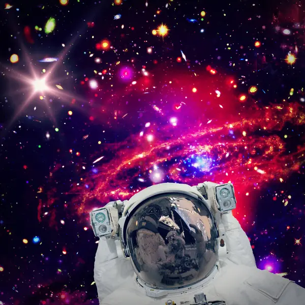 Astronaut Och Ljus Delar Denna Bild Som Tillhandahålls Nasa — Stockfoto