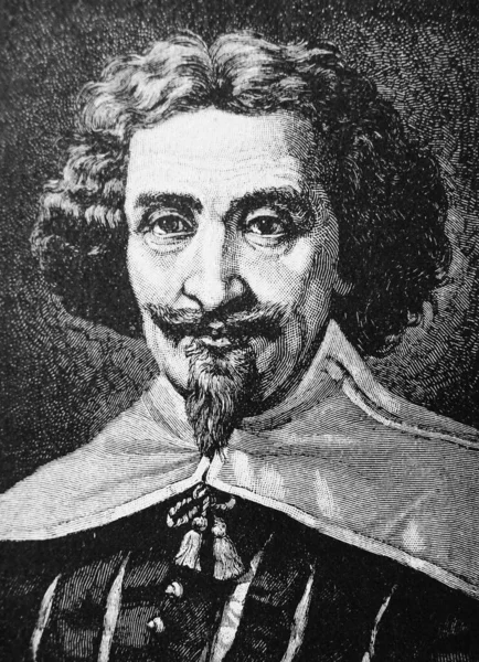 Miguel Cervantes Était Écrivain Espagnol Dans Ancien Livre Les Essais — Photo