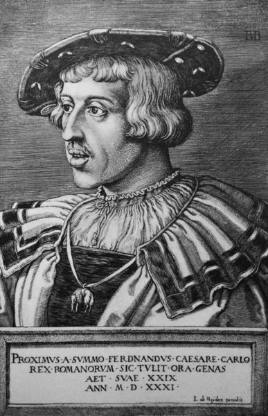 Fernando Sacro Imperador Romano Germânico Antigo Livro Galeria Retrato Suvorina — Fotografia de Stock