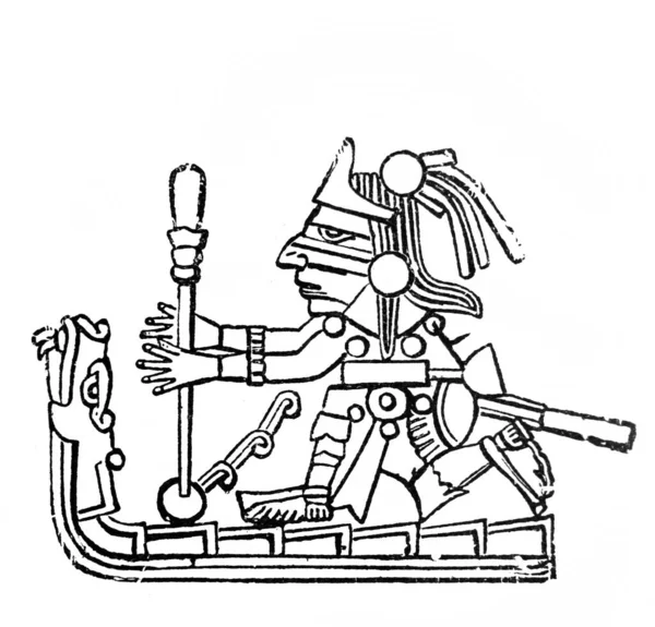Drill Making Fire Ancient Mexicans Old Book History Culture Par — Photo