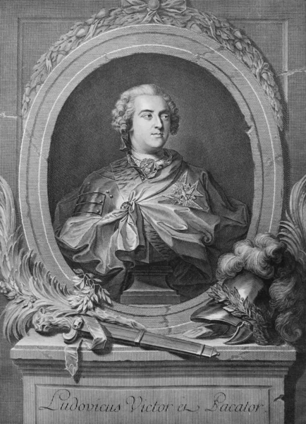 Λουδοβίκος 15Ος Ήταν Βασιλιάς Της Γαλλίας Στο Παλιό Βιβλίο Portrait — Φωτογραφία Αρχείου