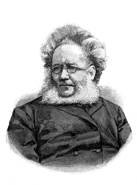 Henrik Ibsen Een Noorse Toneelschrijver Theaterregisseur Het Oude Boek History — Stockfoto