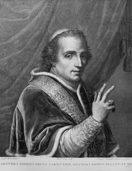 Papież Pius Vii Był Głową Kościoła Katolickiego Starej Książce Portret — Zdjęcie stockowe
