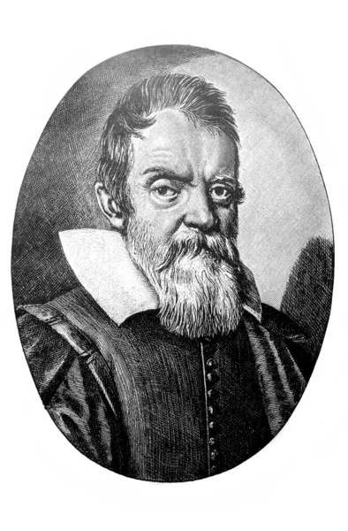 Galileo Galilei Byl Astronom Fyzik Inženýr Staré Knize Lidová Encyklopedie — Stock fotografie