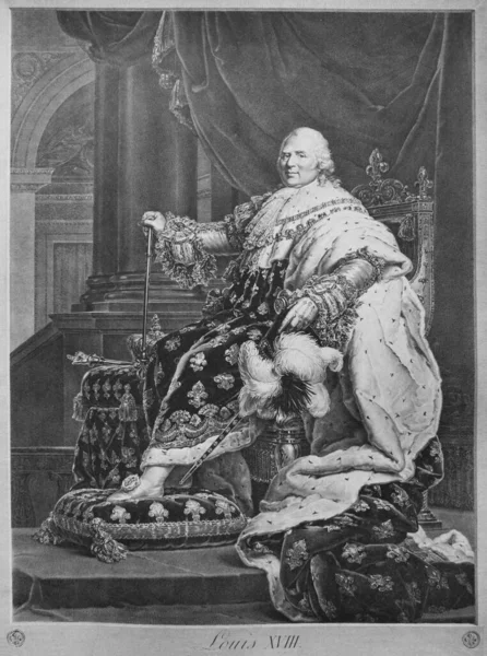 Lodewijk Xviii Koning Van Frankrijk Het Oude Boek Portrait Gallery — Stockfoto