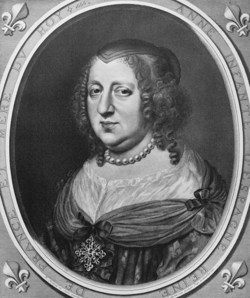 Ana Austria Fue Reina Francia Viejo Libro Portrait Gallery Suvorina —  Fotos de Stock