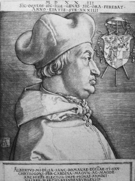 Albert Van Brandenburg Een Duitse Kardinaal Keurvorst Aartsbisschop Van Mainz — Stockfoto
