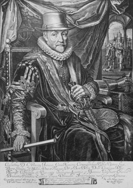 Вильгельм Молчаливый Главным Лидером Голландского Восстания Старой Книге Портретная Галерея — стоковое фото