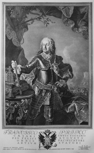 François Ier Empereur Romain Germanique Dans Ancien Livre Galerie Portrait — Photo