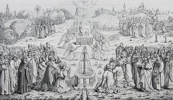 Triumph Des Lammes Von Jean Van Eyck Einem Historischen Buch — Stockfoto