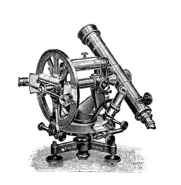 Retro Teleskop Starej Książce Encyklopedia Ludowa Przez Sytina 1912 Moskwa — Zdjęcie stockowe