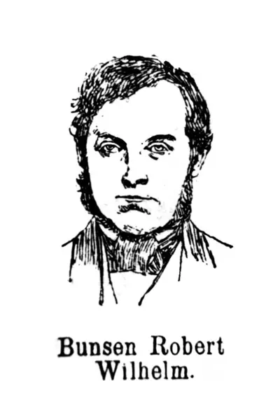 Robert Wilhelm Bunsen, a German chemist in the old book the Encyklopedja, by Olgerbrand, 1898, Warszawa
