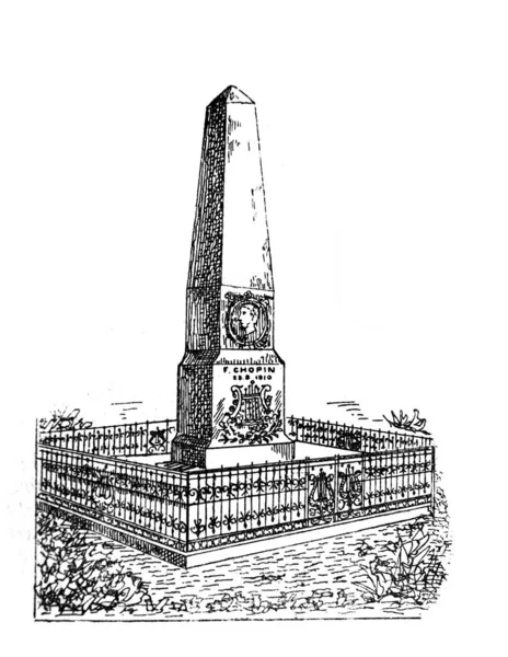 Denkmal Für Chopin Alten Buch Encyklopedja Von Olgerbrand 1898 Warschau Stockbild
