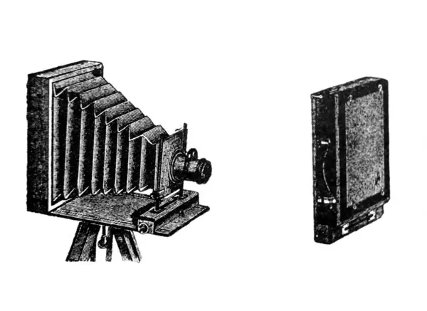 Oldtimer Kamera Alten Buch Encyklopedja Von Olgerbrand 1898 Warschau Stockbild