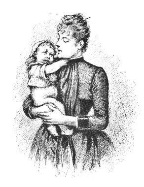 Orgelbrand 'ın Encyklopedya Medycyny adlı kitabında bir bebeği kollarına almamak, vol. 17, 1890, Warszawa